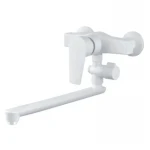 Смеситель для ванны PLAMIX OSCAR-006 SET WHITE (со шлангом, лейкой и кронштейном) (PM0703)