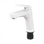 Змішувач для умивальника Plamix Lucas-001 SET з ABS-пластику білий глянцевий з гнучкою підводкою (PM0706)