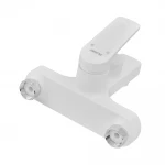 Змішувач для ванни Plamix Lucas-009 EURO SET пластиковий білий з коротким зливом та душовим набором (PM0708)