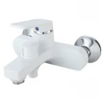 Смеситель для ванны Plamix Lucas-009 EURO SET White со шлангом, лейкой и кронштейном (PM0708)