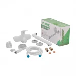 Змішувач для ванни Plamix Lucas-006 EURO SET пластиковий білий з довгим поворотним виливом та душовим набором (PM0709)