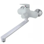 Смеситель для ванны Plamix Lucas-006 EURO SET White со шлангом, лейкой и кронштейном (PM0709)