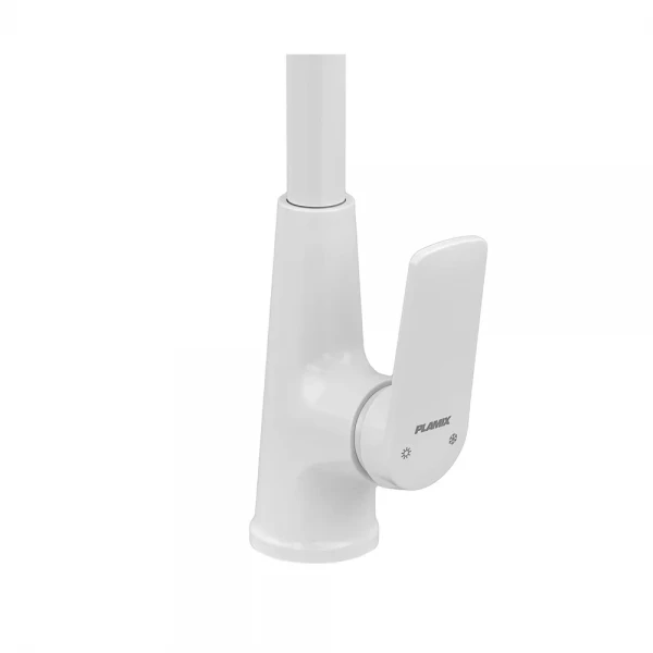 Змішувач для кухні Plamix Lucas-011 SET білий ABS-пластик з поворотним виливом (PM0714)