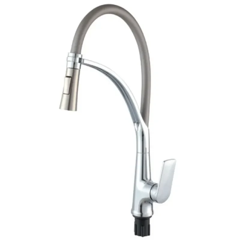 Смеситель для кухни Plamix Lucas-017 SET CHROME REFL.Grey с подводом (PM0715)