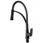 Смеситель для кухни Plamix Lucas-017 SET BLACK REFL.Black с подводом (PM0717)