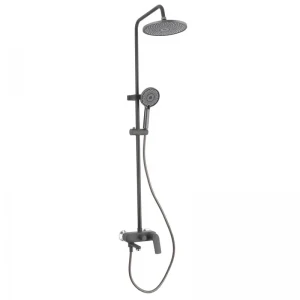 Душевая колонна со смесителем Plamix Lucas-008-J графитовая из ABS-пластика (PM6103)