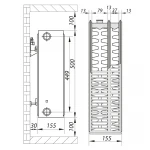 Стальной радиатор 33х500х1800.S Koer (бок. подключение) (RAD129)