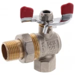 Кран с американкой 1/2" СК красный угловой (SK0022)