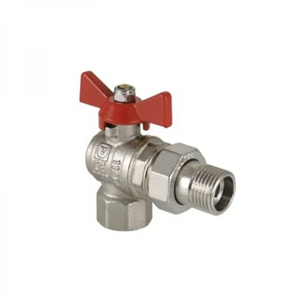 Кран с американкой угловой красный СК 3/4" (SK0025)