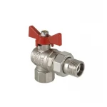 Кран с американкой угловой красный СК 3/4" (SK0025)