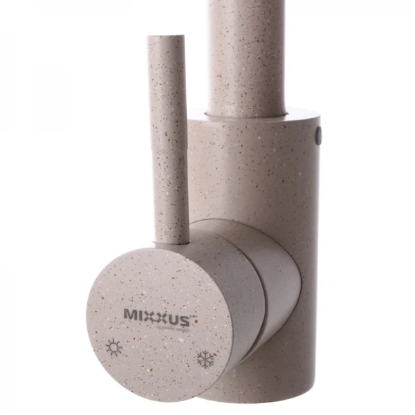 Смеситель для кухни Mixxus SUS-011 Beige из нержавеющей стали SUS304, высокий поворотный излив (SS0002)