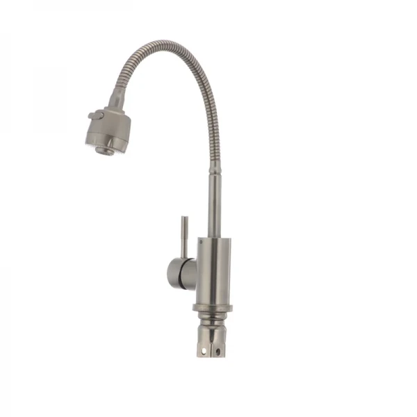 Смеситель для кухни MIXXUS SUS 011 из нержавеющей стали с гибким изливом (SS0006)