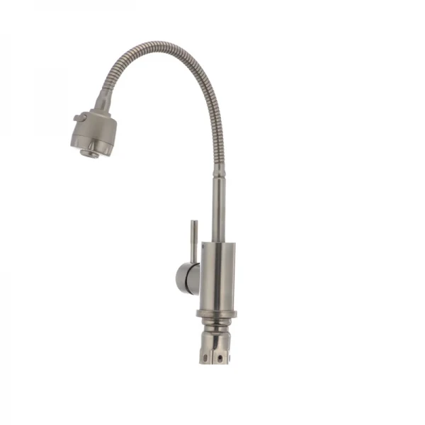 Смеситель для кухни MIXXUS SUS 011 из нержавеющей стали с гибким изливом (SS0006)