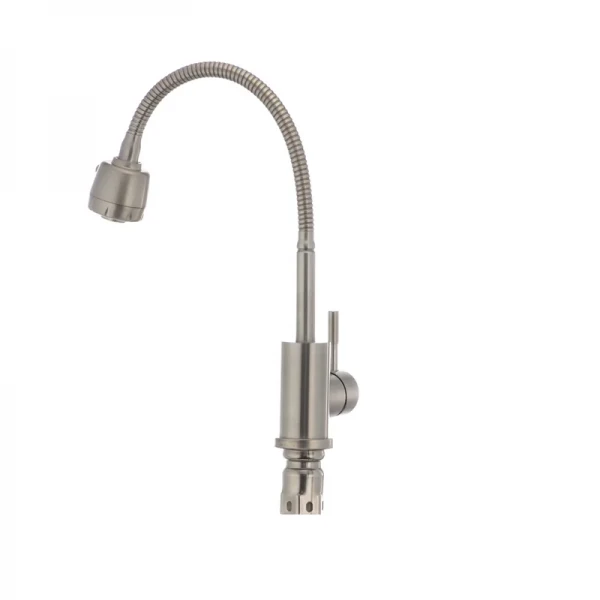 Смеситель для кухни MIXXUS SUS 011 из нержавеющей стали с гибким изливом (SS0006)