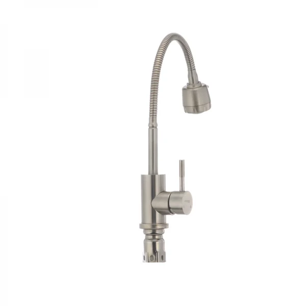 Смеситель для кухни MIXXUS SUS 011 из нержавеющей стали с гибким изливом (SS0006)