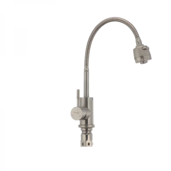 Смеситель для кухни MIXXUS SUS 011 из нержавеющей стали с гибким изливом (SS0006)
