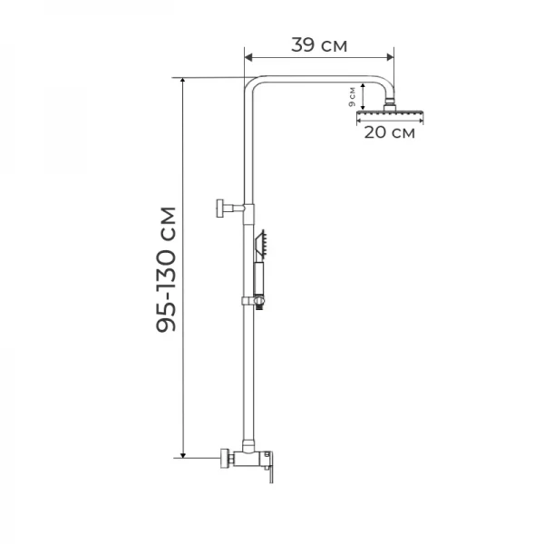 Душевая колонна со смесителем для душ. кабины (нерж.сталь) Mixxus SUS-003-J (SS0020)