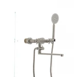 Смеситель для ванны MIXXUS DVE-006 из нержавеющей стали двухвентильный с длинным изливом (SS0034)