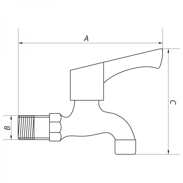 Кран для холодной воды Mixxus BIB-01 нержавеющий настенный 1/2 (SS0050)