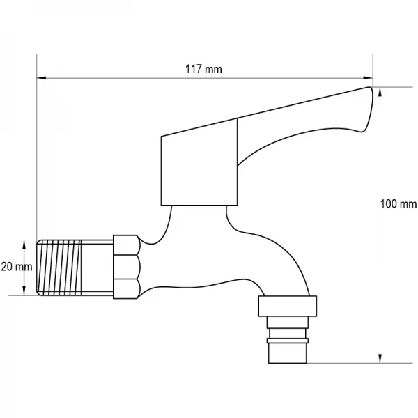 Кран для холодной воды MIXXUS BIB-02 нержавеющий настенный 1/2 (SS0051)