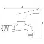 Кран для холодной воды Mixxus BIB-03 нержавеющий настенный 1/2 (SS0052)