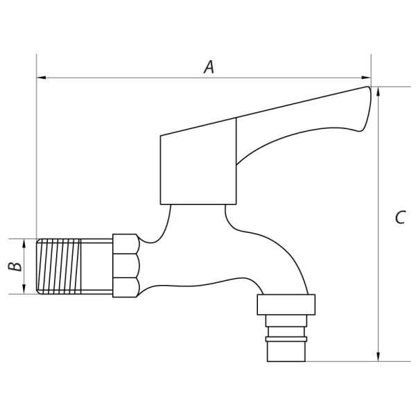 Кран для холодной воды Mixxus BIB-03 нержавеющий настенный 1/2 (SS0052)