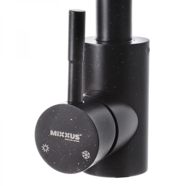 Смеситель для кухни Mixxus SUS-011 Black из нержавеющей стали SUS304, черный, с высоким поворотным изливом SS2792 (SS2792)