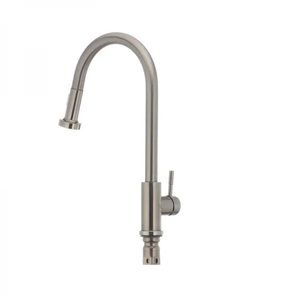 Смеситель для кухни Mixxus SUS-014-A с выдвижной лейкой из нерж. стали SUS304 (SS2815)