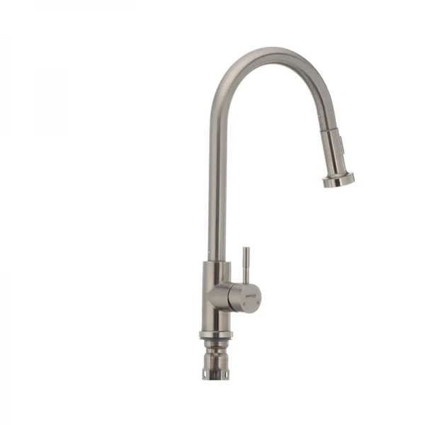 Смеситель для кухни Mixxus SUS-014-A с выдвижной лейкой из нерж. стали SUS304 (SS2815)