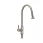 Смеситель для кухни Mixxus SUS-014-A с выдвижной лейкой из нерж. стали SUS304 (SS2815)