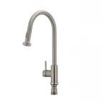 Смеситель для кухни Mixxus SUS-014-A с выдвижной лейкой из нерж. стали SUS304 (SS2815)