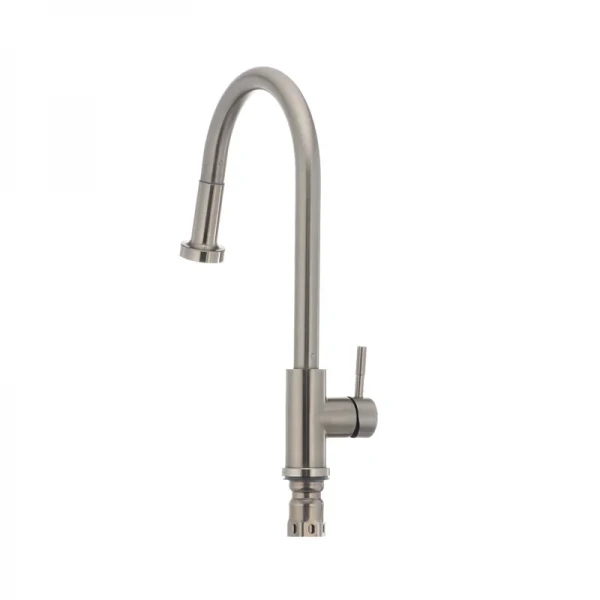 Смеситель для кухни Mixxus SUS-014-A с выдвижной лейкой из нерж. стали SUS304 (SS2815)