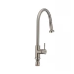 Смеситель для кухни Mixxus SUS-014-A с выдвижной лейкой из нерж. стали SUS304 (SS2815)