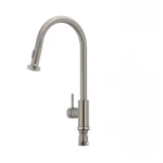 Смеситель для кухни Mixxus SUS-014-A с выдвижной лейкой из нерж. стали SUS304 (SS2815)