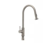 Смеситель для кухни Mixxus SUS-014-A с выдвижной лейкой из нерж. стали SUS304 (SS2815)