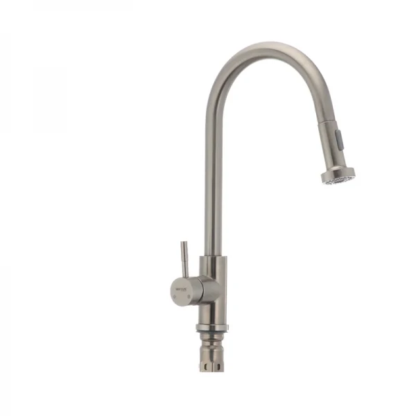 Смеситель для кухни Mixxus SUS-014-A с выдвижной лейкой из нерж. стали SUS304 (SS2815)