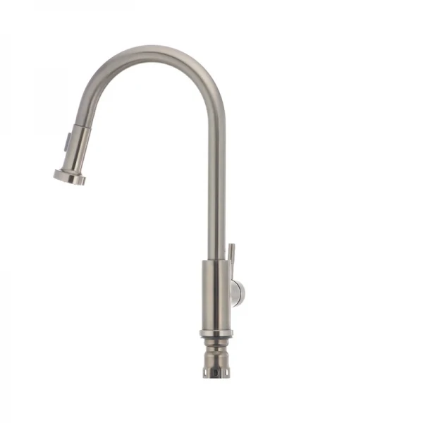 Смеситель для кухни Mixxus SUS-014-A с выдвижной лейкой из нерж. стали SUS304 (SS2815)