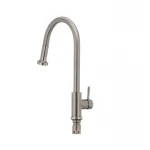 Смеситель для кухни Mixxus SUS-014-A с выдвижной лейкой из нерж. стали SUS304 (SS2815)