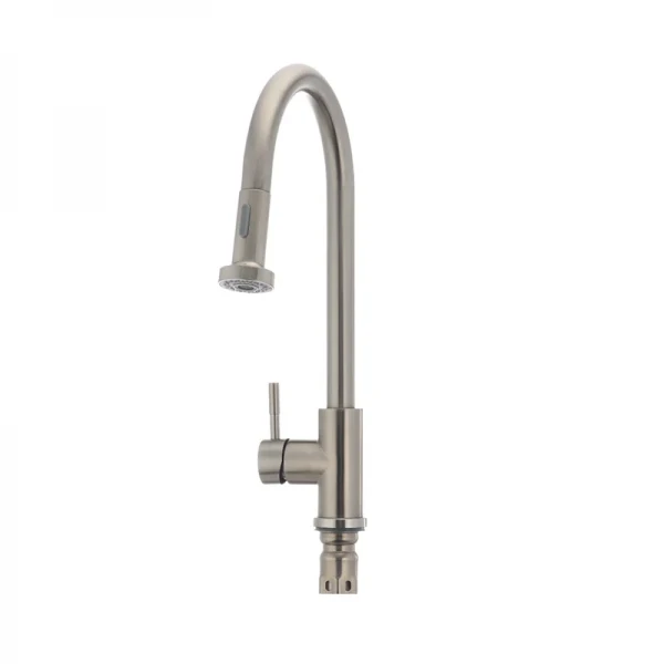 Смеситель для кухни Mixxus SUS-014-A с выдвижной лейкой из нерж. стали SUS304 (SS2815)