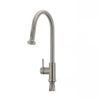 Смеситель для кухни Mixxus SUS-014-A с выдвижной лейкой из нерж. стали SUS304 (SS2815)