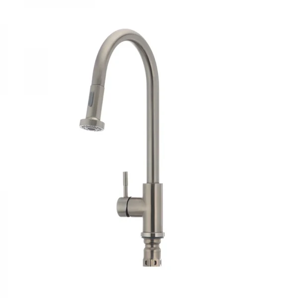 Смеситель для кухни Mixxus SUS-014-A с выдвижной лейкой из нерж. стали SUS304 (SS2815)