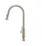 Смеситель для кухни Mixxus SUS-014-A с выдвижной лейкой из нерж. стали SUS304 (SS2815)