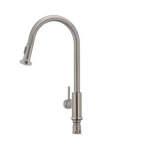 Смеситель для кухни Mixxus SUS-014-A с выдвижной лейкой из нерж. стали SUS304 (SS2815)