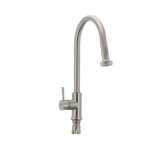 Смеситель для кухни Mixxus SUS-014-A с выдвижной лейкой из нерж. стали SUS304 (SS2815)