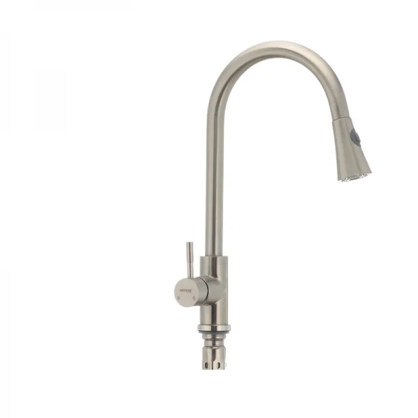 Смеситель для кухни с выдвижной лейкой Mixxus SUS-014-B из нерж. стали SUS304 (SS2816)