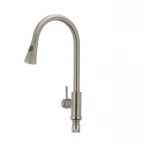 Смеситель для кухни с выдвижной лейкой Mixxus SUS-014-B из нерж. стали SUS304 (SS2816)