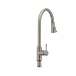 Смеситель для кухни с выдвижной лейкой Mixxus SUS-014-B из нерж. стали SUS304 (SS2816)