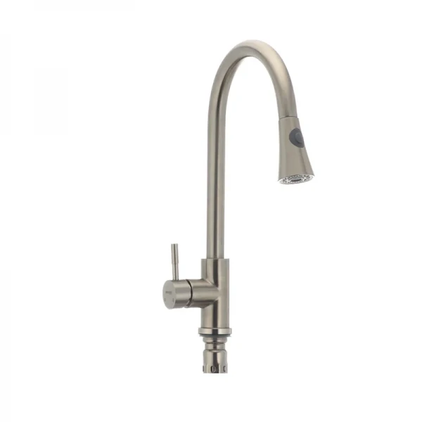 Смеситель для кухни с выдвижной лейкой Mixxus SUS-014-B из нерж. стали SUS304 (SS2816)