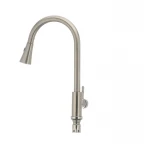 Смеситель для кухни с выдвижной лейкой Mixxus SUS-014-B из нерж. стали SUS304 (SS2816)