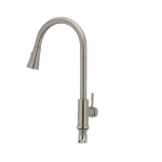 Смеситель для кухни с выдвижной лейкой Mixxus SUS-014-B из нерж. стали SUS304 (SS2816)